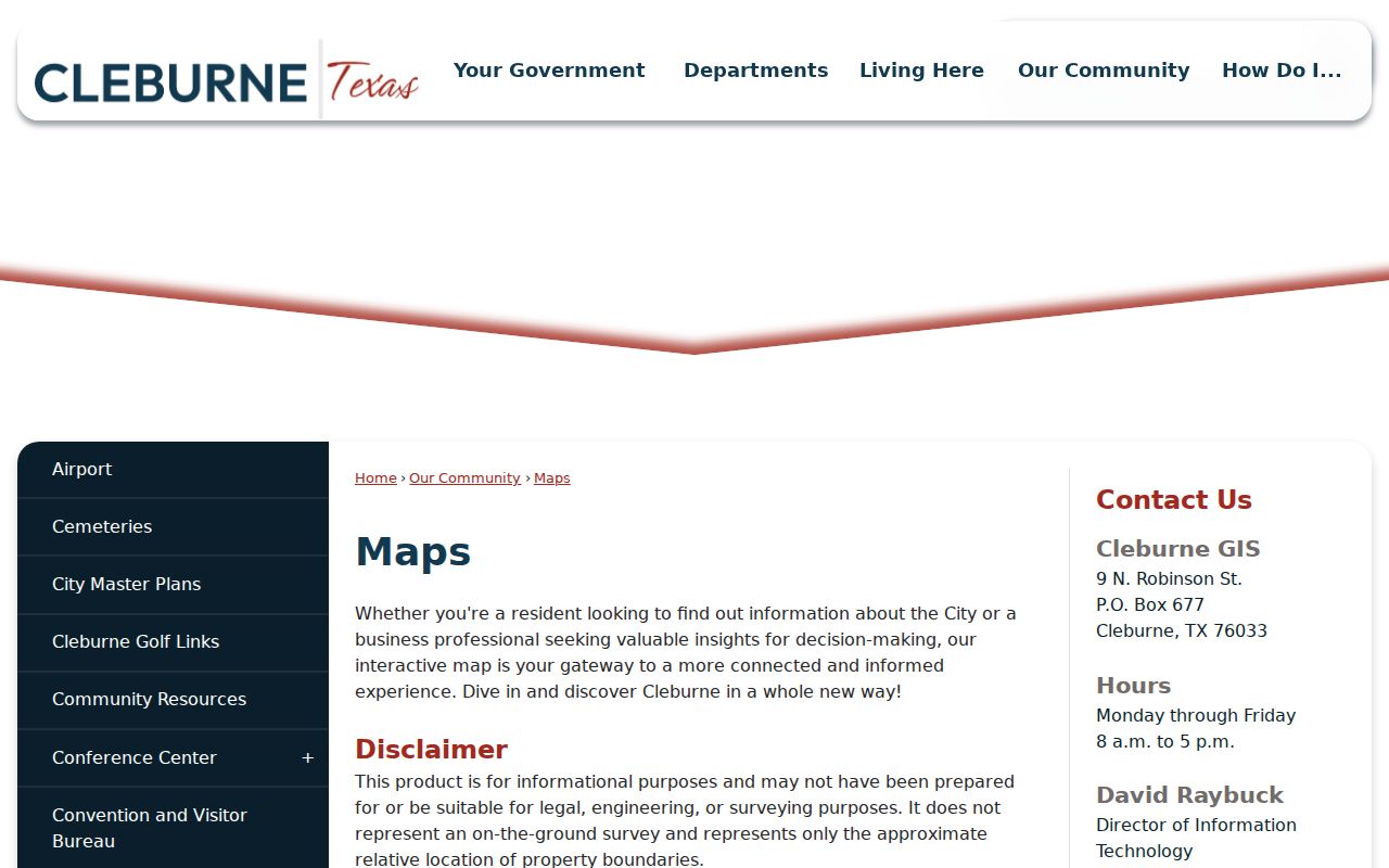 Cleburne neighbors city maps and address inquiry tools